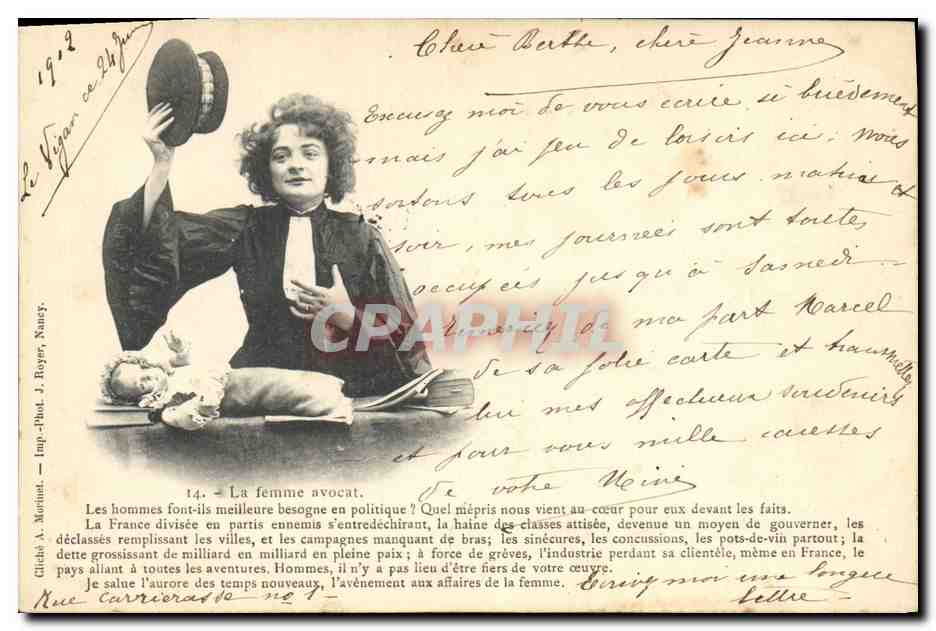 CPA Fantaisie Femme avocat Poupee 