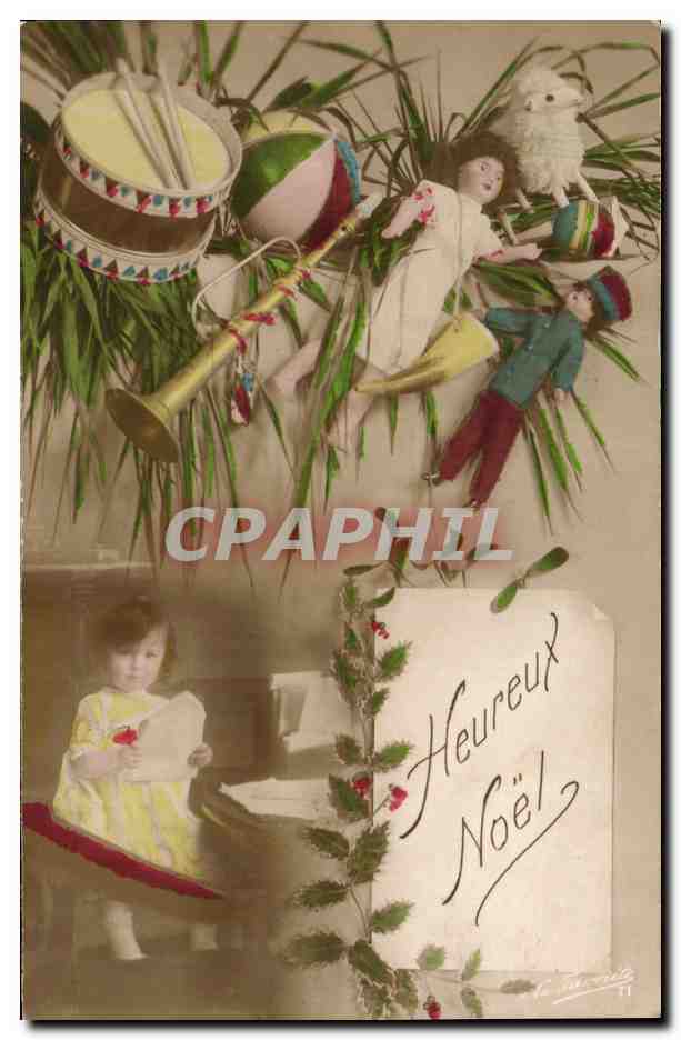 CPA Fantaisie Enfant Poupee Noel Militaria