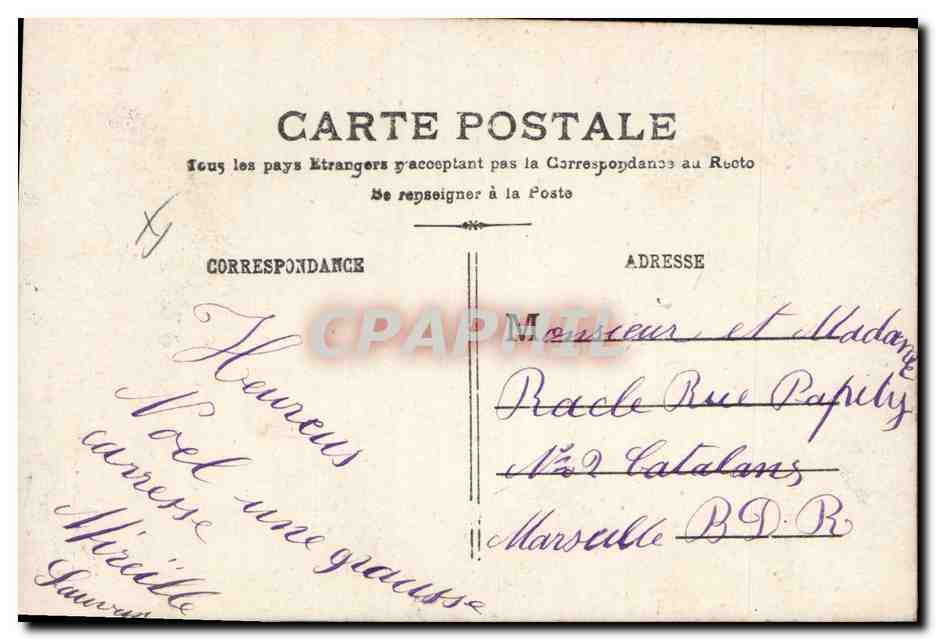 CPA Fantaisie Enfant Poupee Noel Grand pere — Rückseite