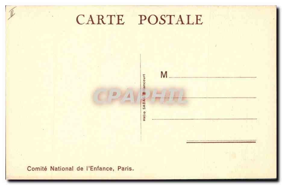CPA Fantaisie Enfant Poupee Le jeu Cheval en bois — Rückseite