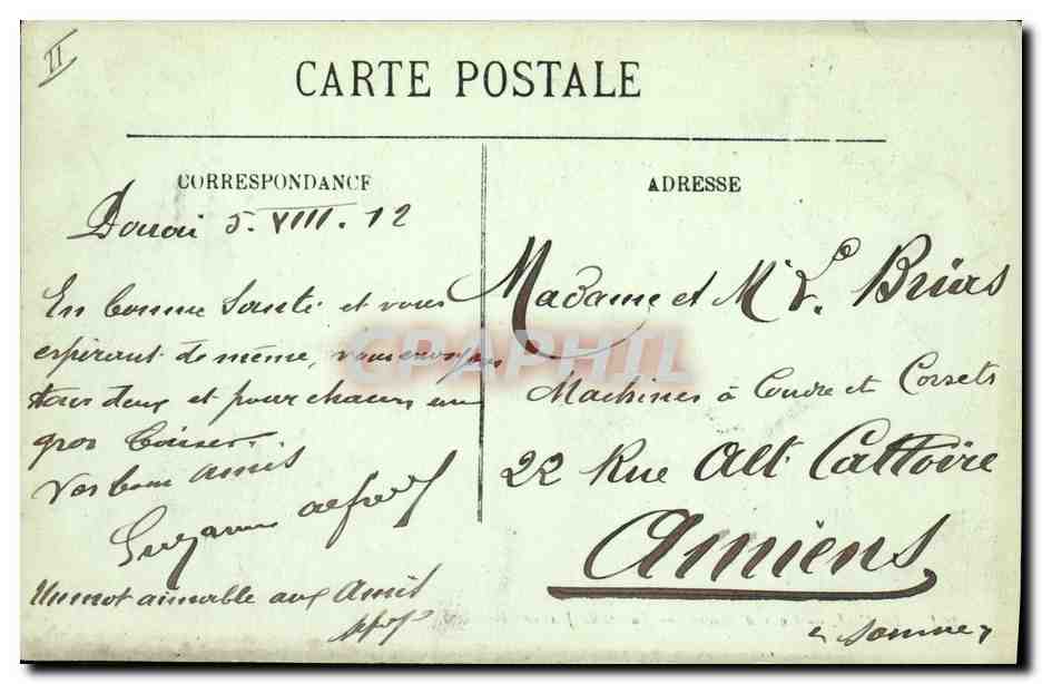 CPA Palais de Justice Douai Cour d'assises — Verso