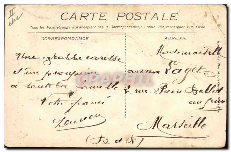 CPA Palais de Justice Draguignan — Verso