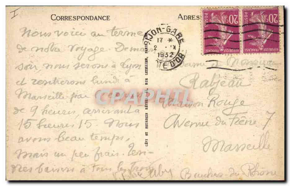 CPA Dijon Le porche du Palais de Justice  — Rückseite