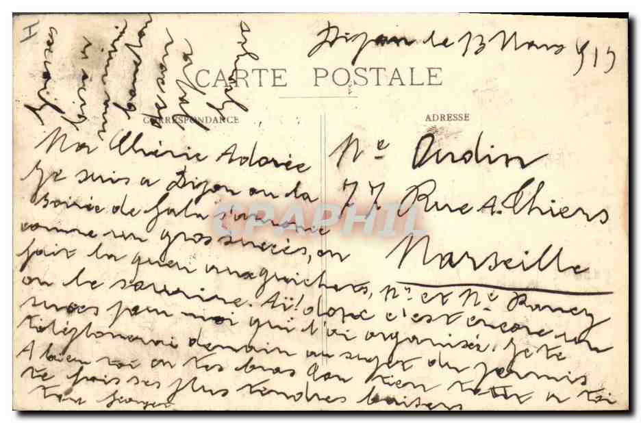 CPA Palais de Justice Dijon — Verso