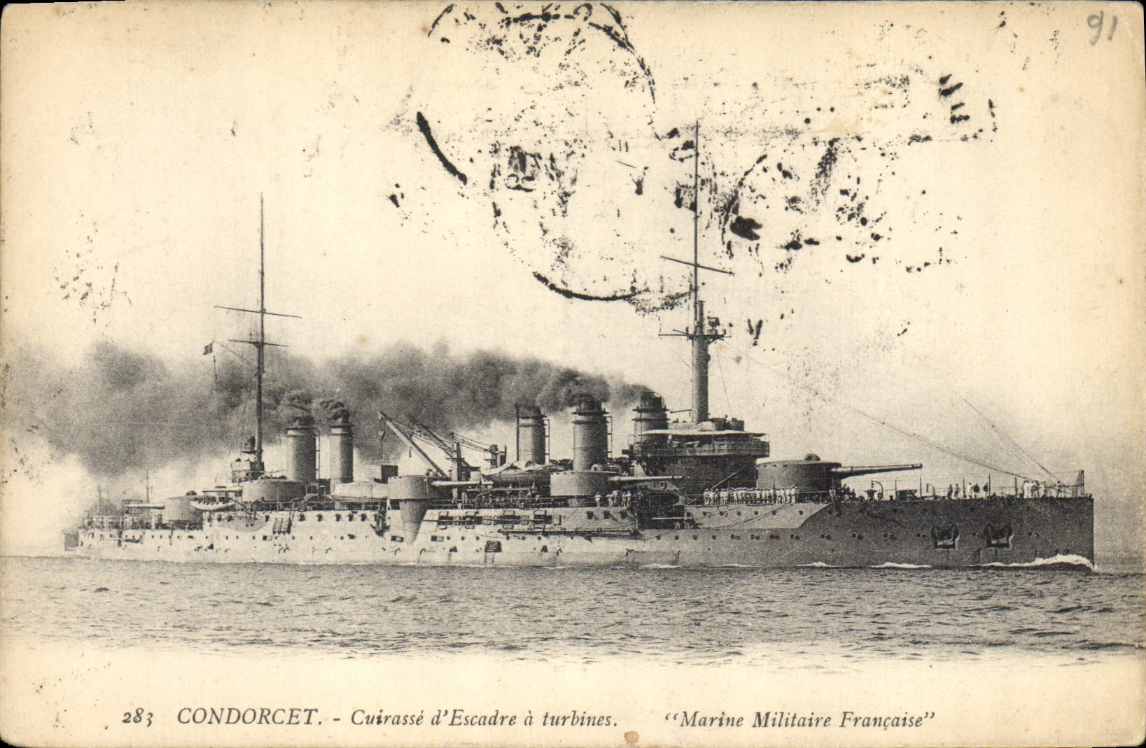 Condorcet - Cuirassé d'Escadre à turbines — Marine Militaire Française