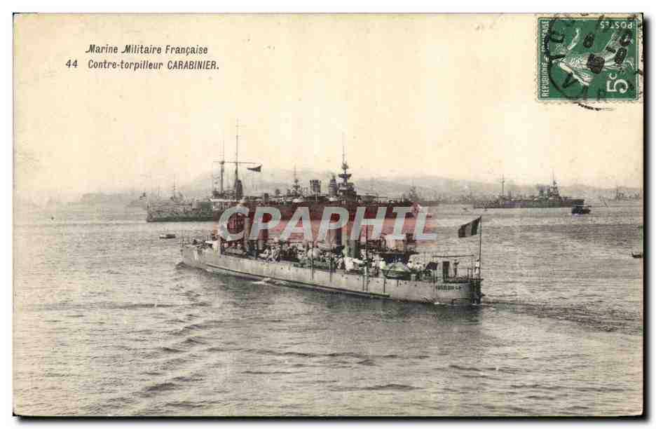 CPA Bateau de Guerre Contre torpilleur Carabinier