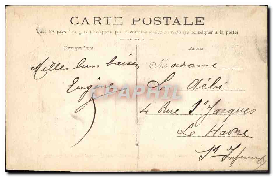 CPA Bateau de Guerre Charlemagne Cuirasse d'escadre un coup de tabac — Verso