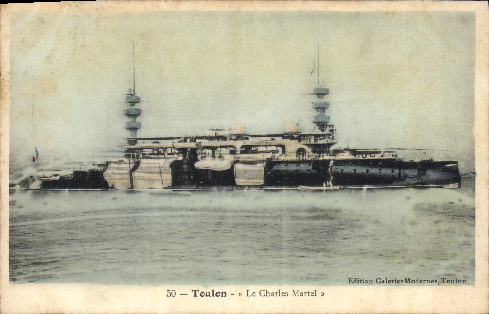 Le Charles Martel — Bateau de guerre à Toulon — Édition Galeries Modernes, Toulon, n°50