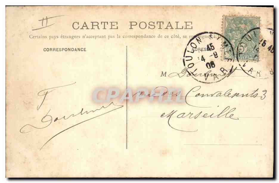 Le Charles Martel — Bateau de guerre à Toulon — Édition Galeries Modernes, Toulon, n°50 — Reverso