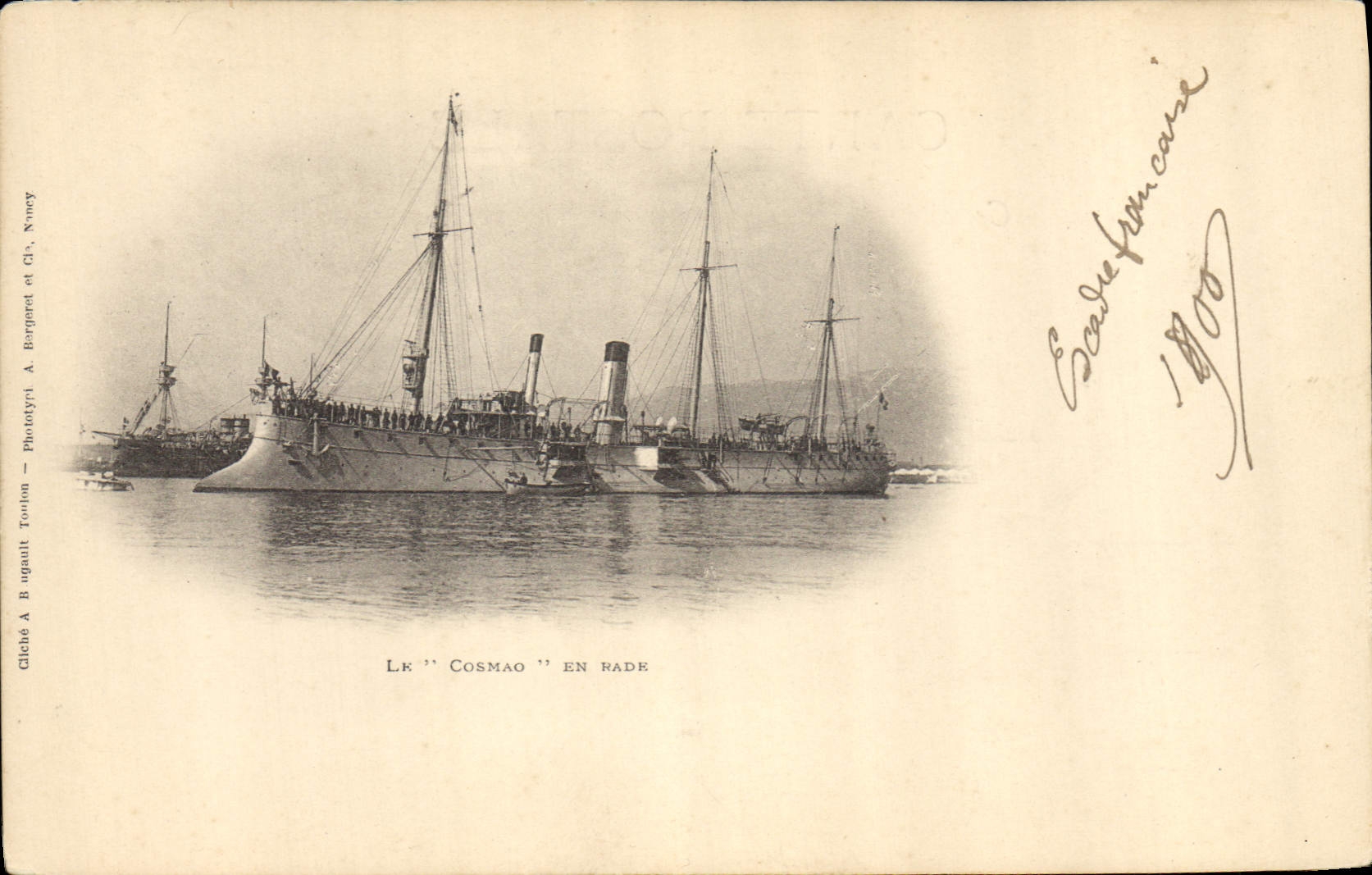 Le "Cosmao" en rade — Éditeur A. Barguet et Cie, Torino