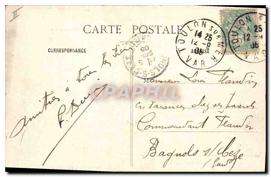 CPA Bateau de Guerre Le Charlemagne — Verso