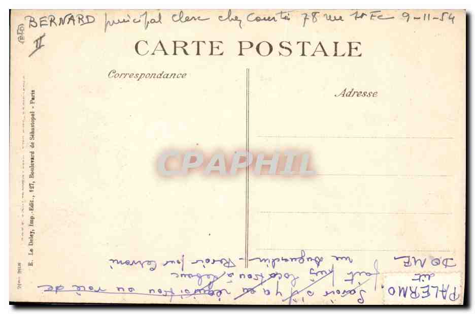 CPA Luneville La Sous Prefecture Militaria — Verso