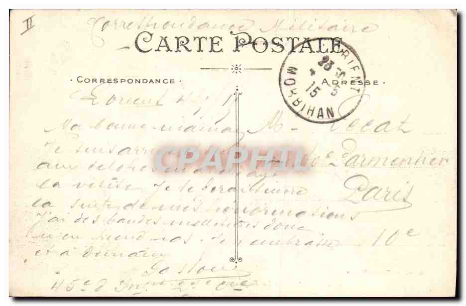 CPA Lorient La Prefecture Maritime La Tour du Port — Verso