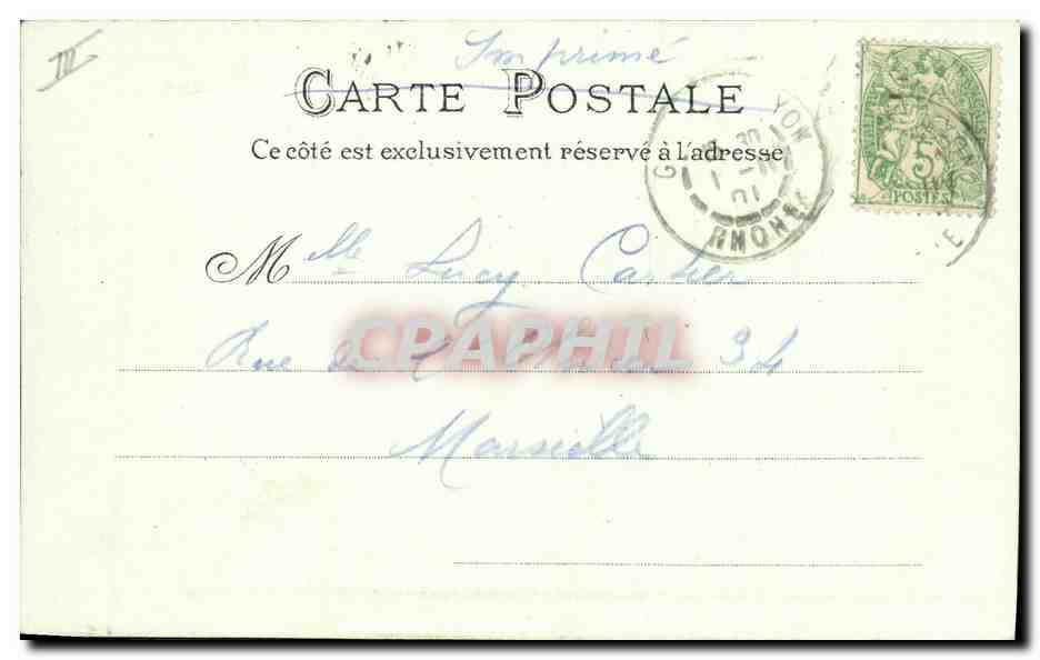 CPA Prefecture Lyon — Verso
