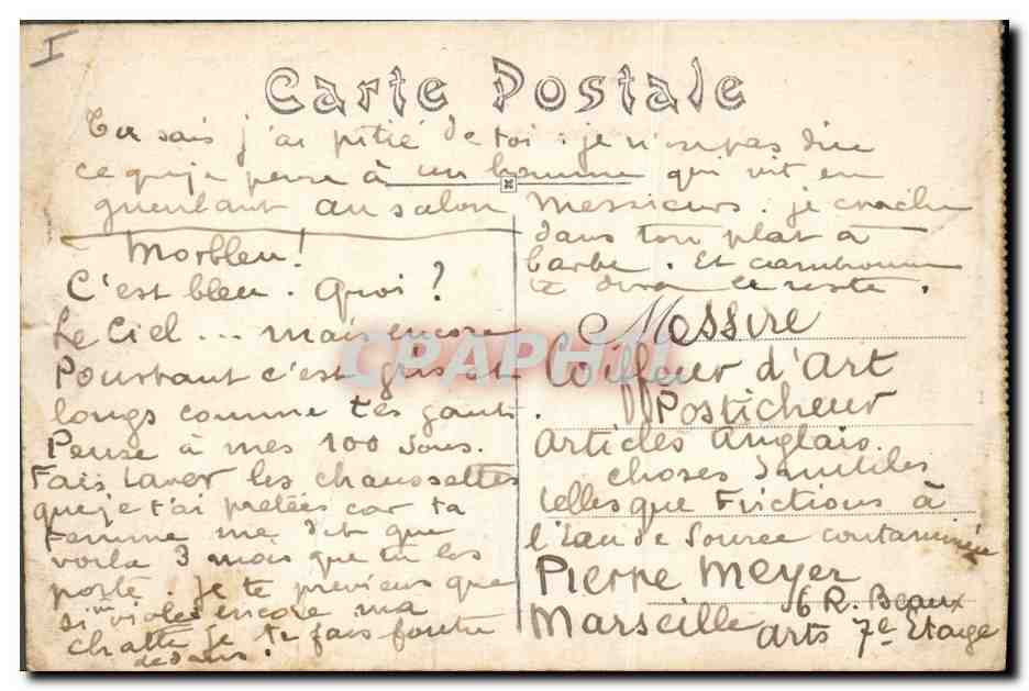 CPA Prefecture Lyon — Verso