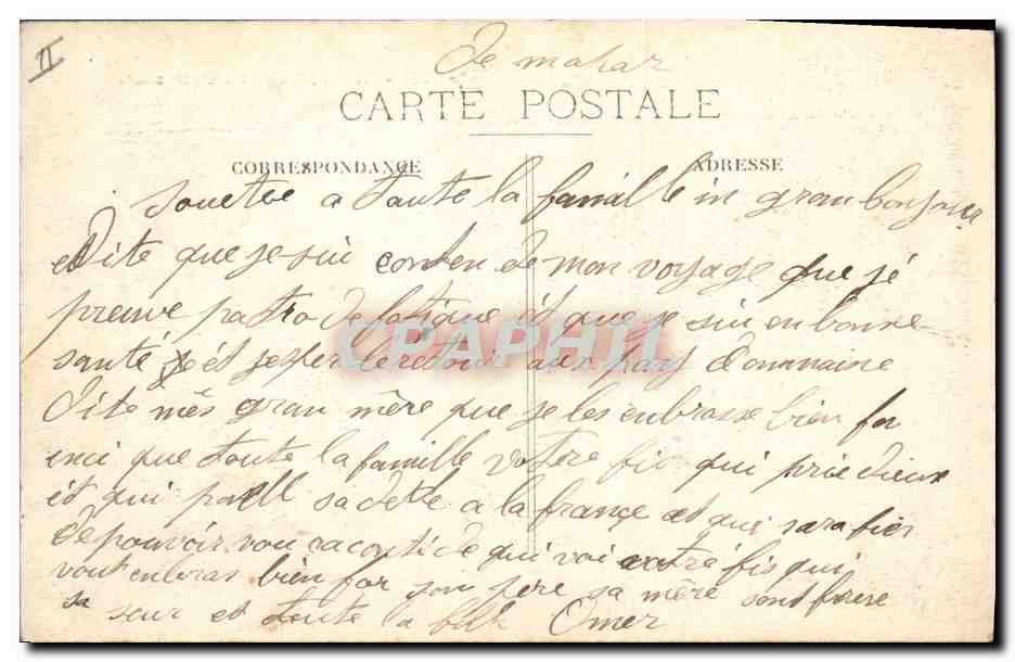 CPA Prefecture Limoges — Verso