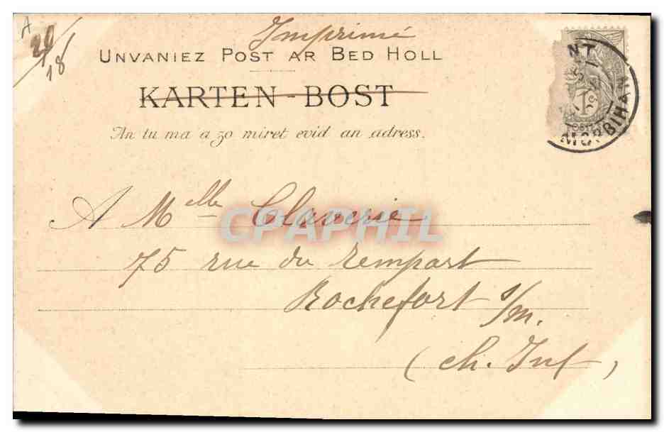 CPA Folklore Jeune homme de Pontivy — Verso