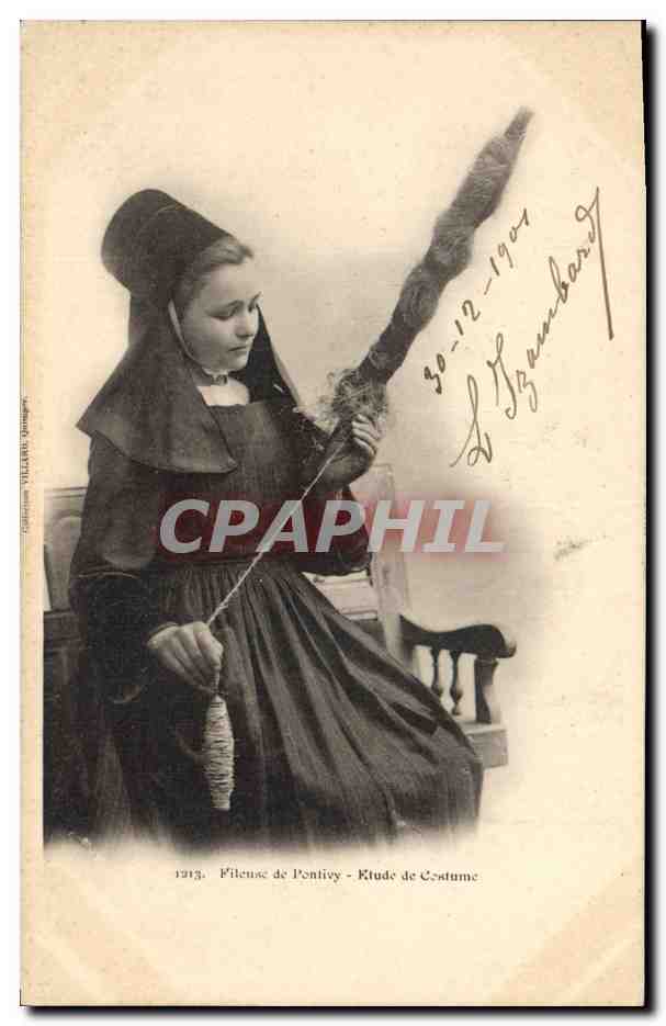 CPA Folklore Fileuse de Pontivy  