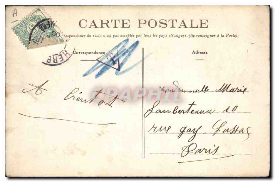 CPA Folklore Herbignac Jeune fille en costume d'Herbignac — Verso