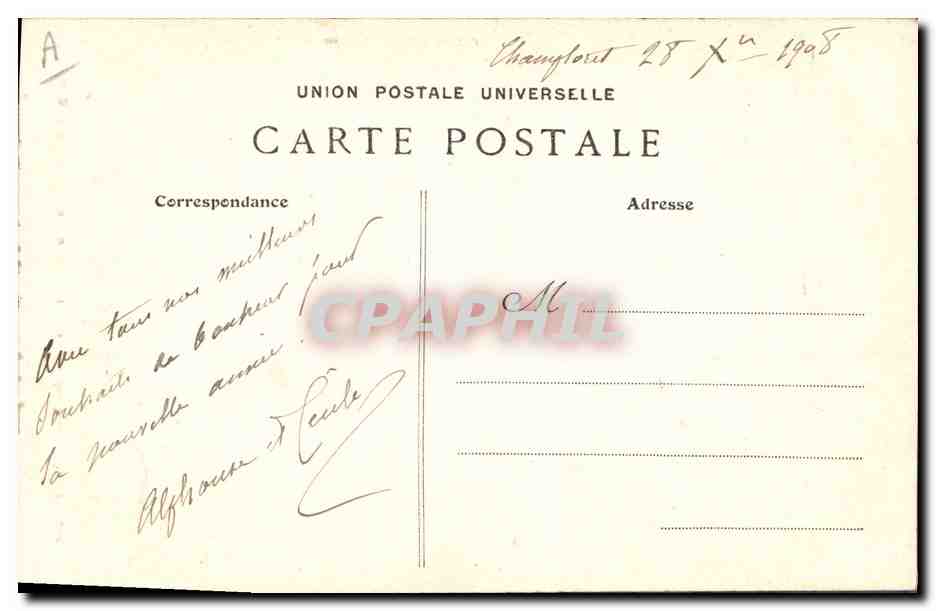 CPA Folklore Jeune fille de Fouesnant  — Verso
