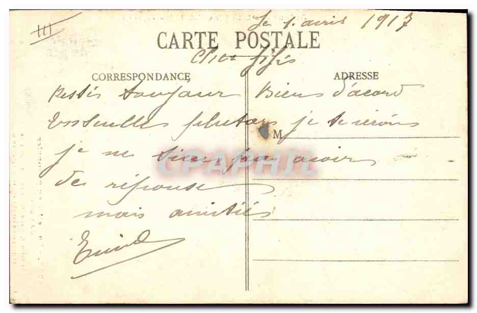 CPA Folklore La lettre au prisonnier de guerre  — Verso