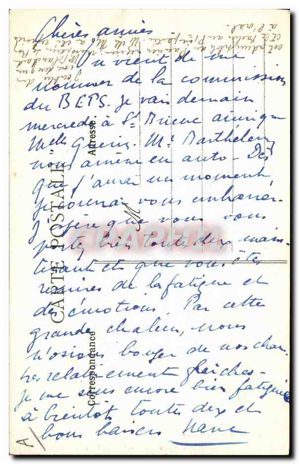 CPA Folklore Guingamp Coiffure du pays — Verso