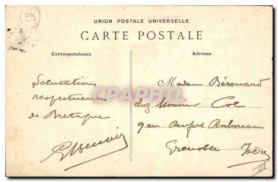 CPA Folklore Jeune homme d'Elliant — Verso