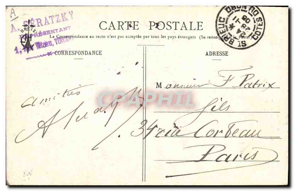 CPA Folklore Scaer Toilette de mariee — Verso