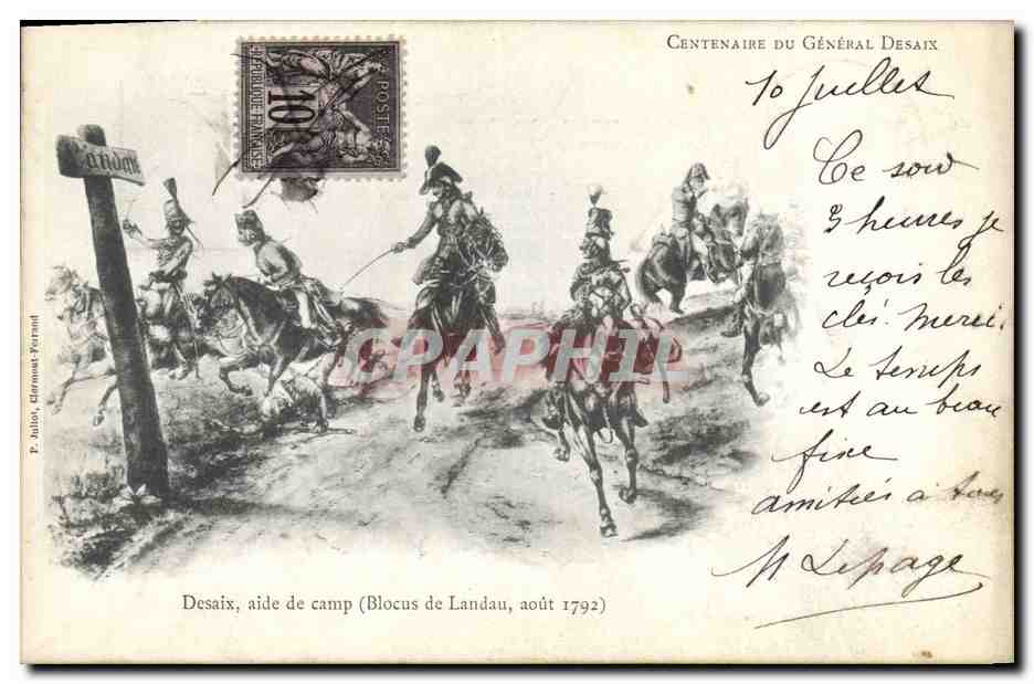 Désaix, aide de camp (Blocus de Landau, août 1792) — Centenaire du Général Désaix — Éditeur P. Jublot, Éléonore Peyrard