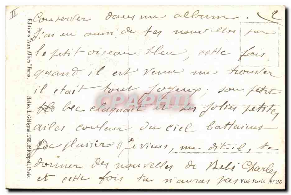 CPA Militaria Le reveil Enfant — Rückseite