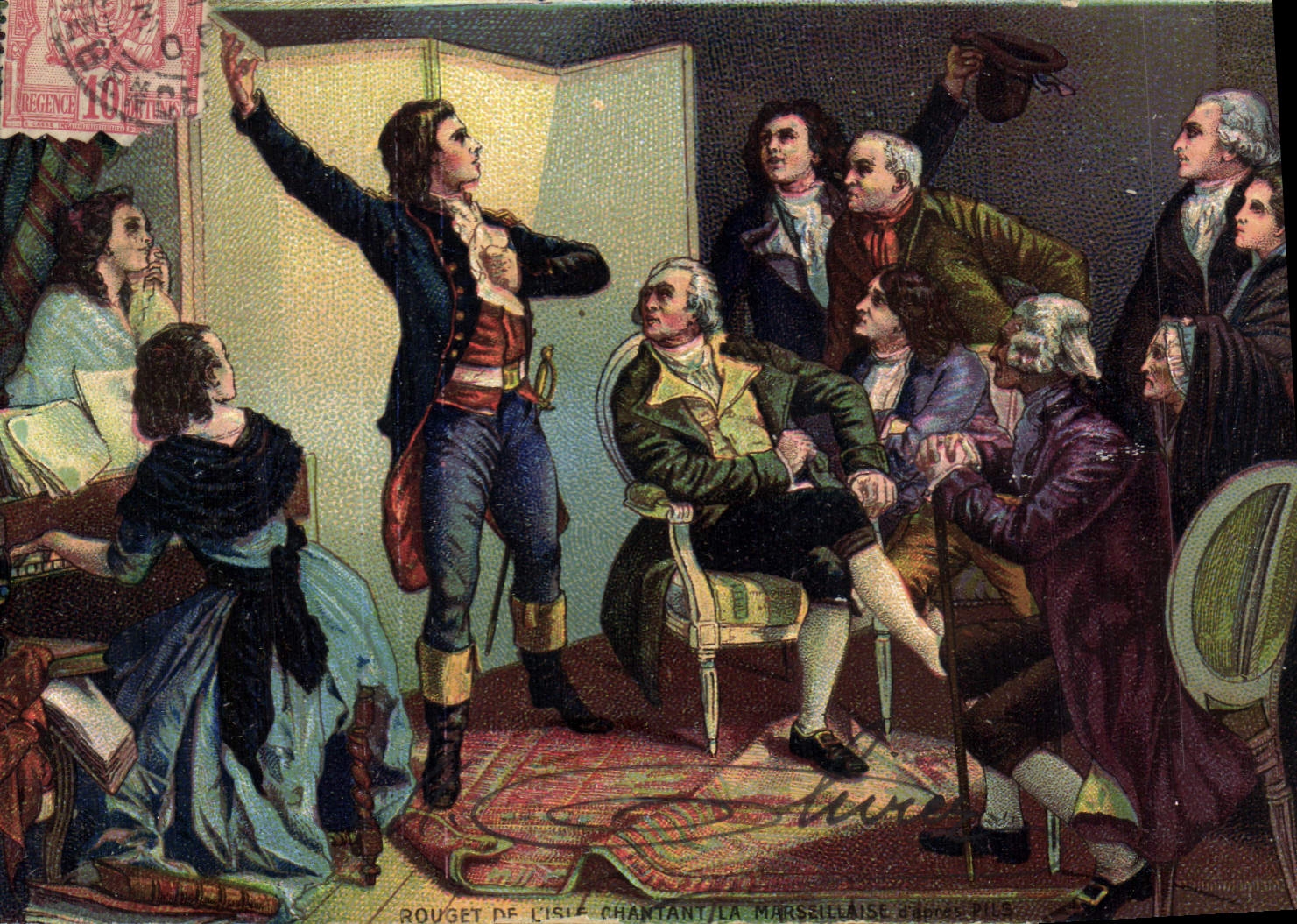 Rouget de l'Isle chantant la Marseillaise — scène historique — éditeur 'A. Lévy' n° 102