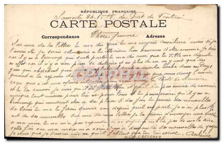 CPA Militaria Unis pour le Droit et la Liberte — Rückseite