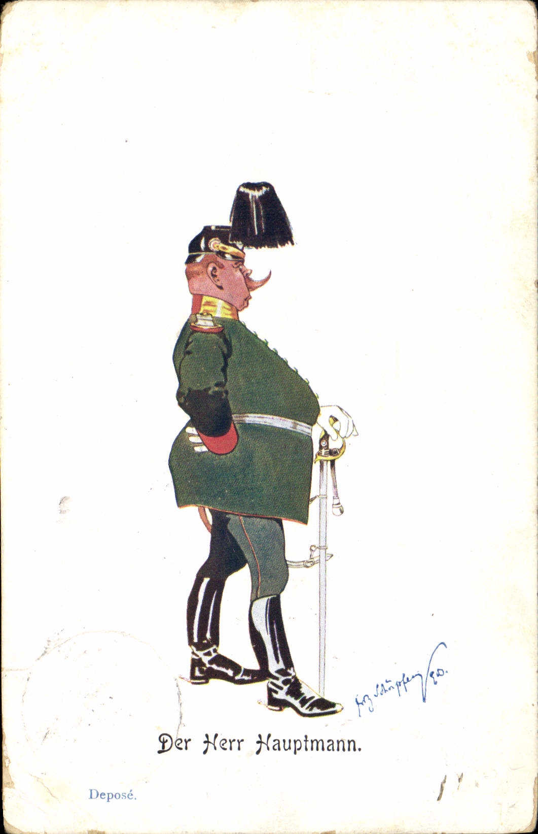 Vintage Postcard Military The Captain