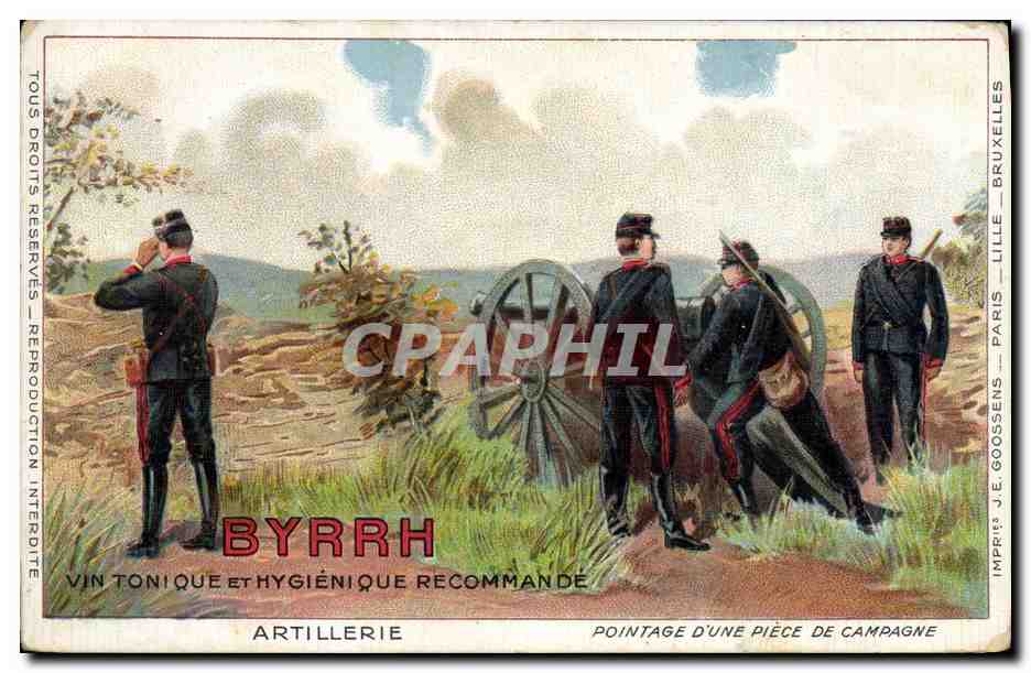 Artillerie — Pointage d'une pièce de campagne — J.E. Goossens, Lille - Paris
