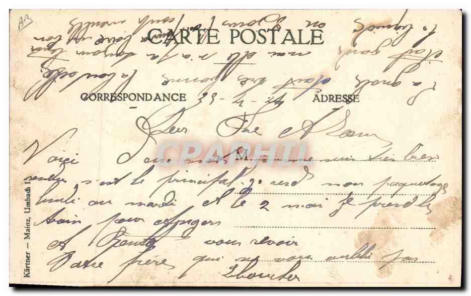 CPA Militaria Vive la classe Honneur aux Anciens Courage aux Bleus Automobile  — Rückseite