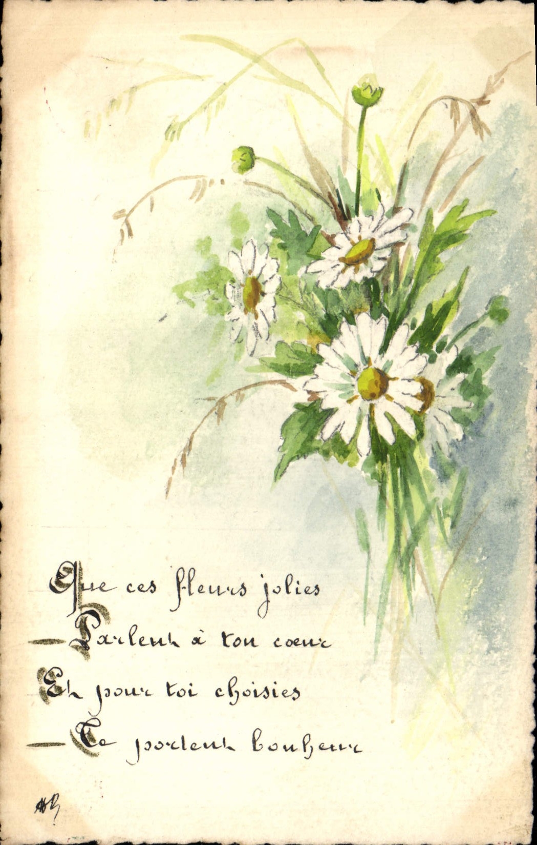 Bouquet de marguerites — texte poétique — éditeur non identifié, n° 48