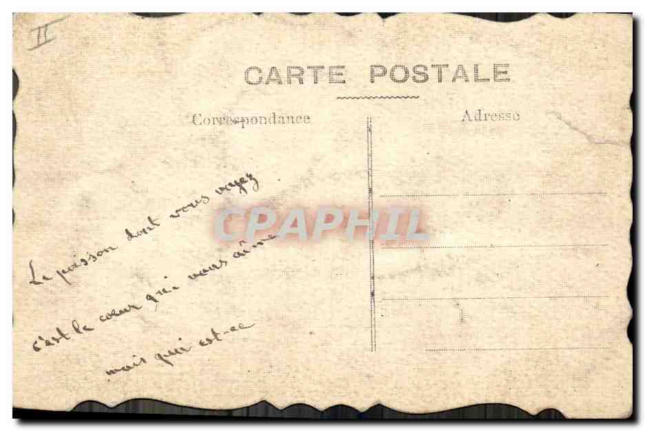 Fleurs et poisson — dessin à l'aquarelle — Carte postale — Verso
