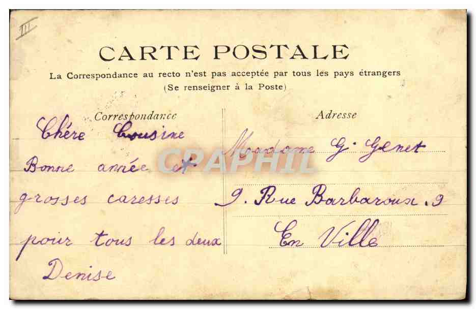 CPA Fantaisie (dessin a la main) Fleurs Papillon — Verso