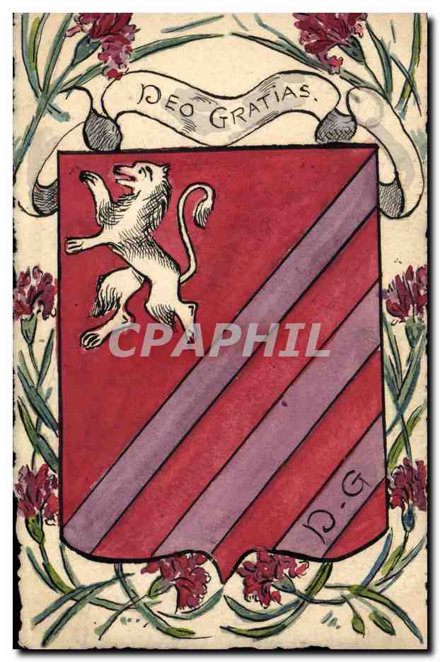 Armoiries — blason avec lion rampant — éditeur inconnu