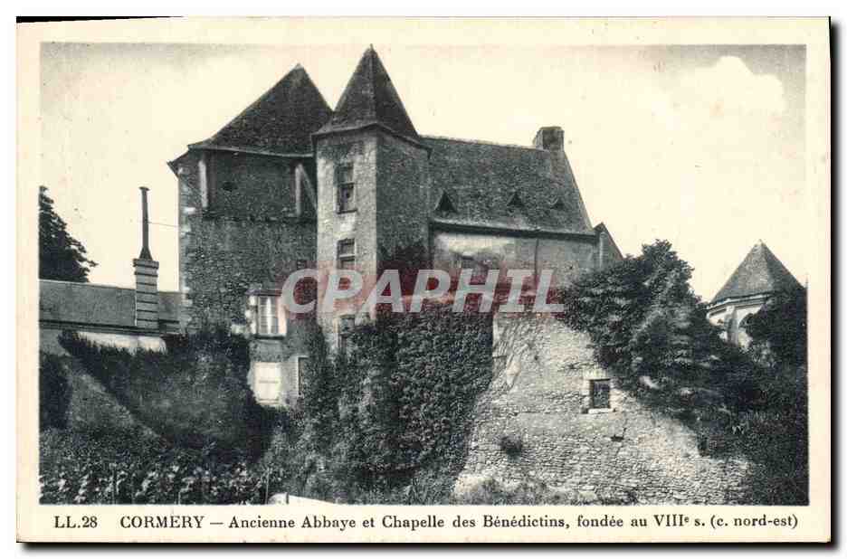 CPA Cormery Ancienne Abbaye et Chapelle des Benedictins fondee au VIII s (nord est) 