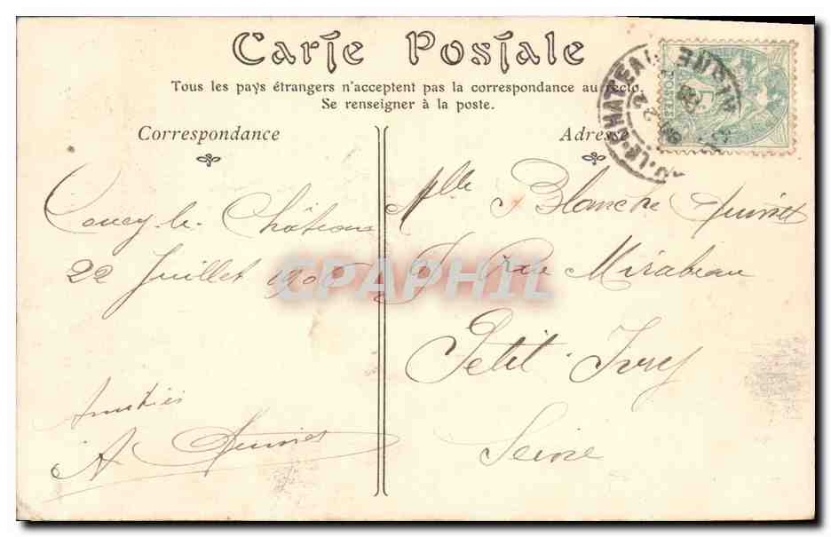 CPA Chateau de Coucy Le Donjon et la Porte du Musee  — Rückseite