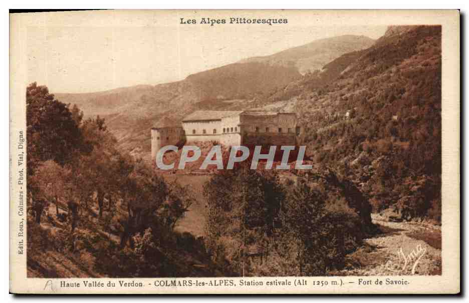 CPA Les Alpes Pittoresque Haute Vallee du Verdon Colmars les Alpes Station estivale (alt 1250) Fort 