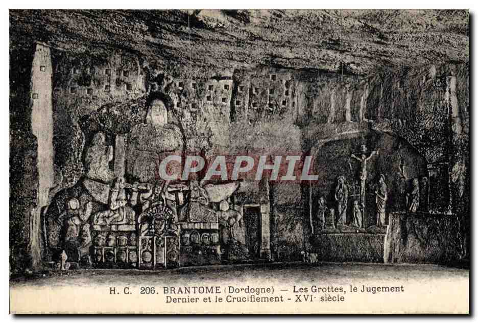 CPA Brantome (Dordogne) Les Grottes le Jugment Dernier et le Crucifiement XVI siecle 