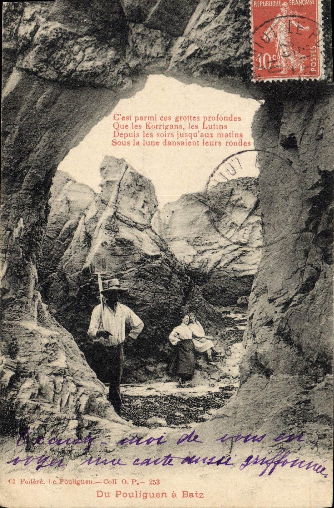 Grottes de Pouliguen — Corrigan et lutins — Cl. Podéré, Coll. O.P. - 253