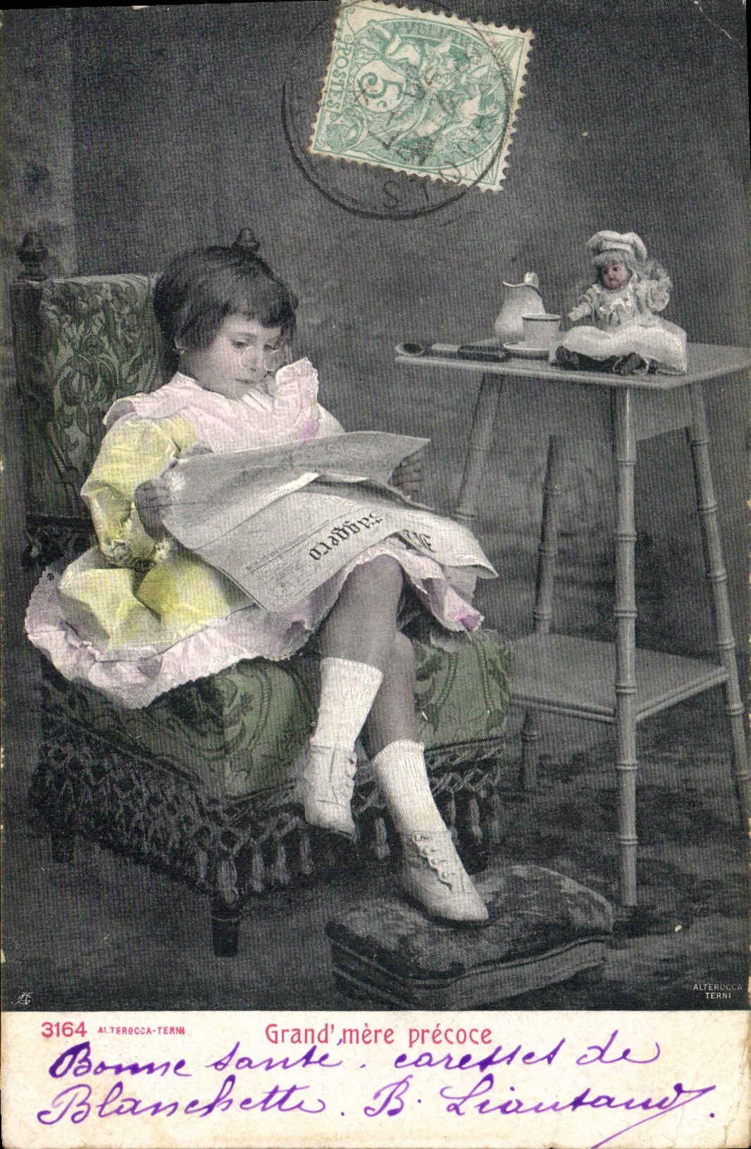 CPA Fantaisie Poupee  Grand mere precoce 