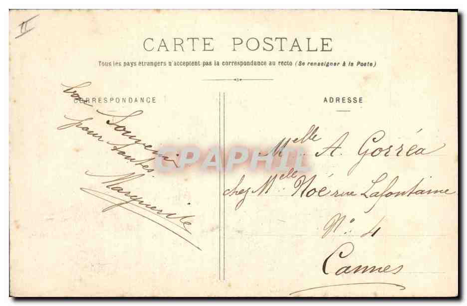 CPA Fantaisie Poupee  La poupee voyageuse La barque en longeant la prairie Vint s'ecoucher pres d'un — Verso