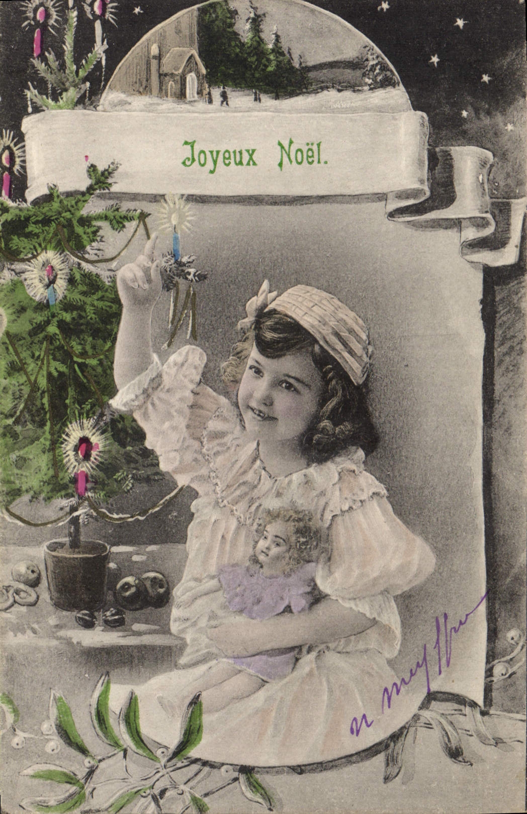 CPA Fantaisie Poupee  Joyeux Noel 
