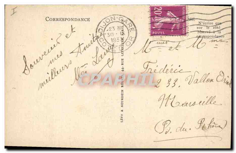 CPA Dijon Le Porche du Palais de Justice  — Verso