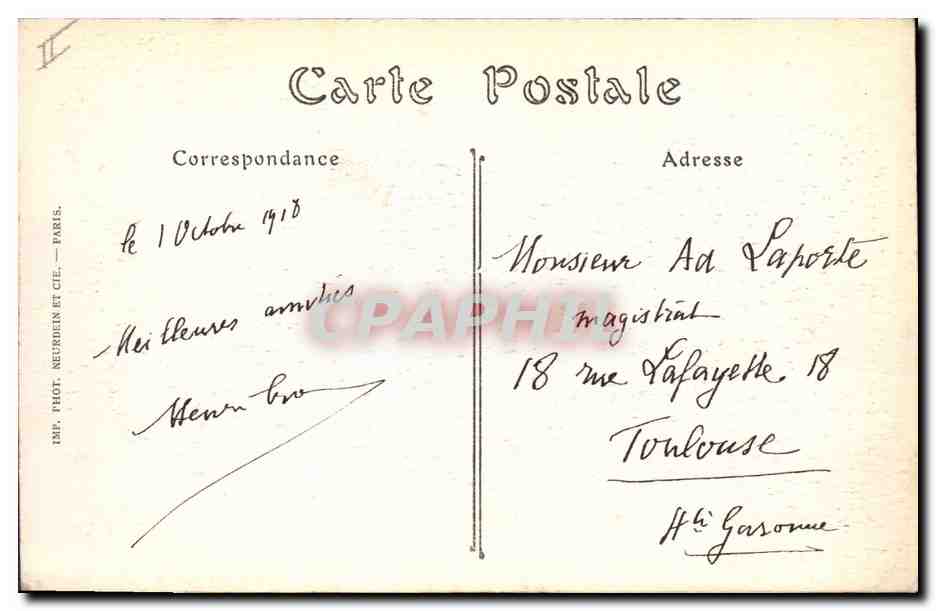CPA Dunkerque Le Palais de Justice  — Verso