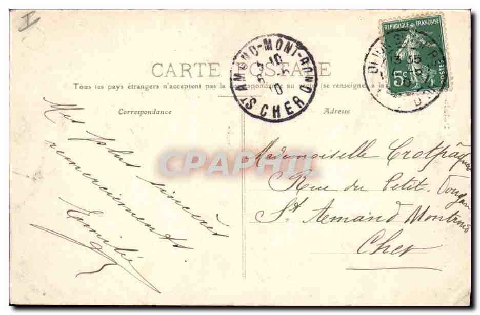 CPA Dijon Palais de Justice  — Verso
